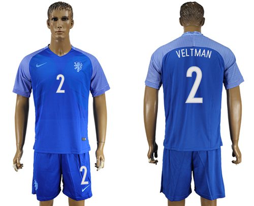 Holland #2 Veltman Away Soccer Country Jersey